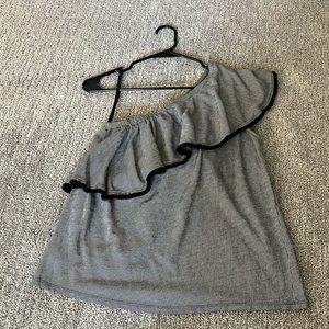 LOFT one shoulder ruffle tank, S